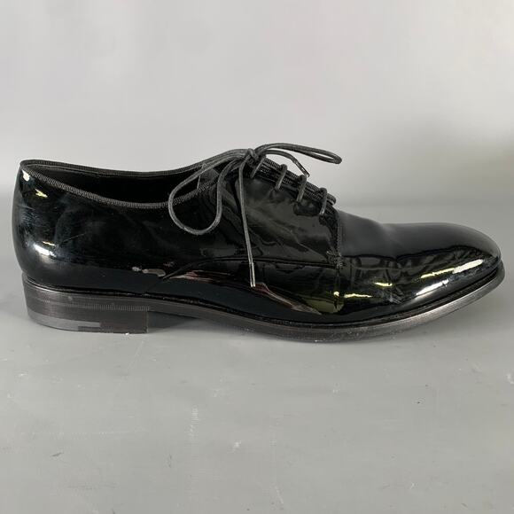 GIORGIO ARMANI Size 9.5 Black Leather Lace Up Shoes main image 4